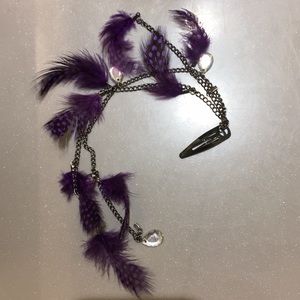 🌕cute feather purple Hair clip